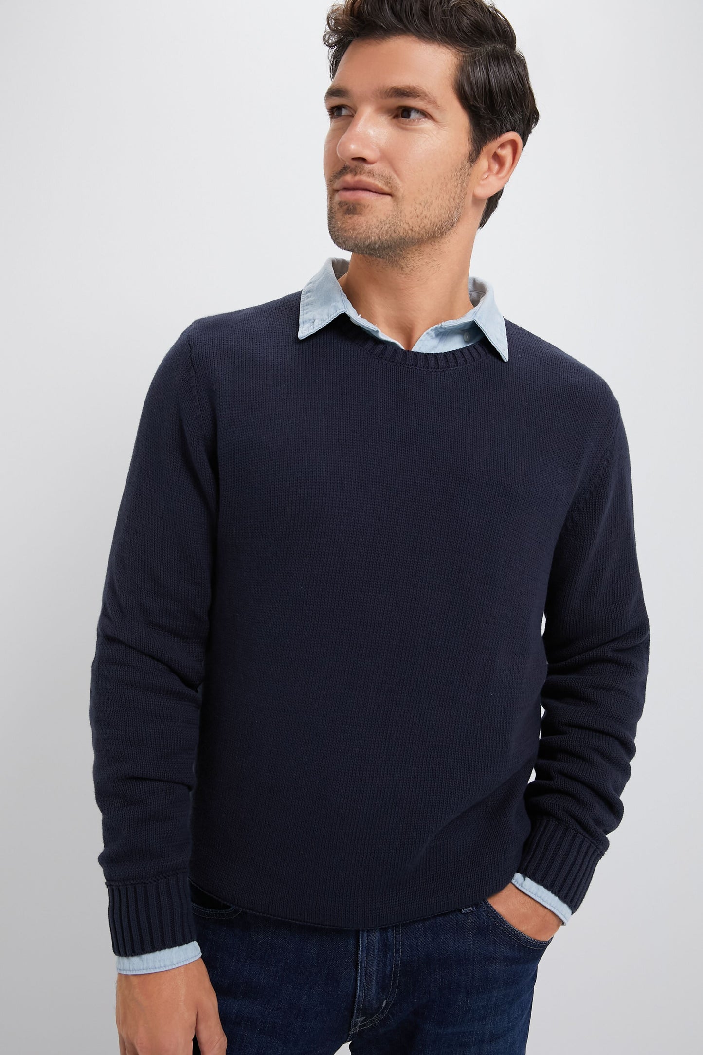 Knit sweater, classic, crewneck, menswear