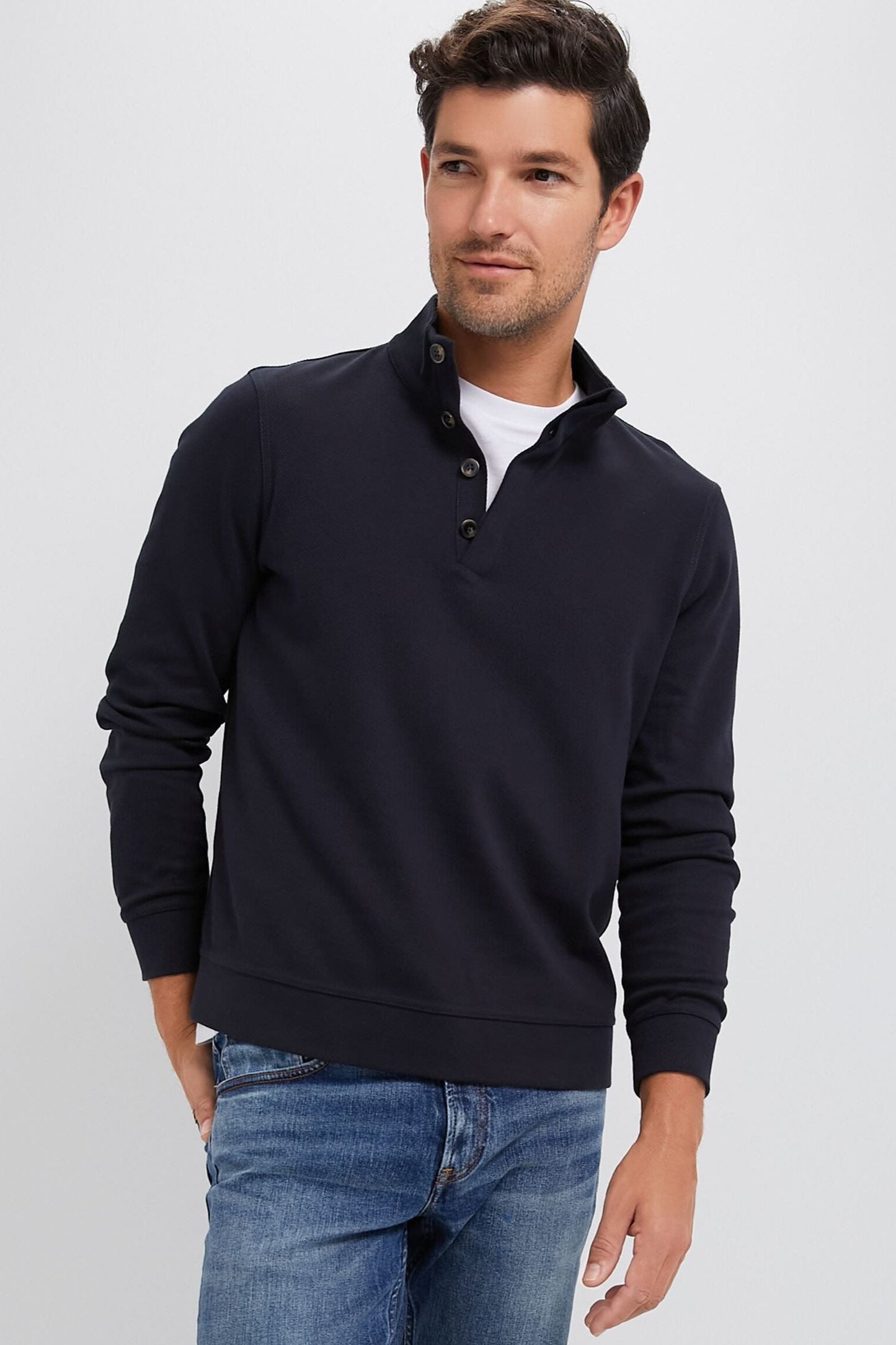 Cambridge pullover, button-up sweater